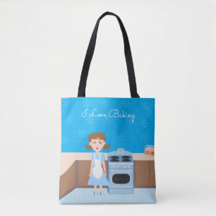 Cute Customizable Baker Kitschy Retro Housewife Tote Bag