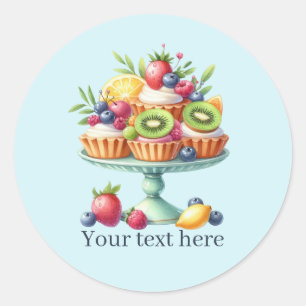 Cute customizable Bakery cupcake Classic Round Sticker
