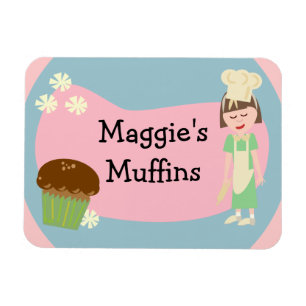 Cute Customizable Bakery Magnet