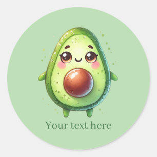Cute customizable business Avocado Classic Round Sticker