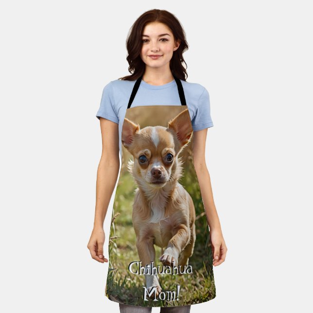 Cute Customizable Chihuahua Apron (Worn)