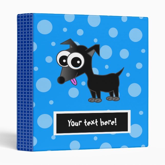 Cute Customizable Chihuahua Binder - Blue (Front/Spine)