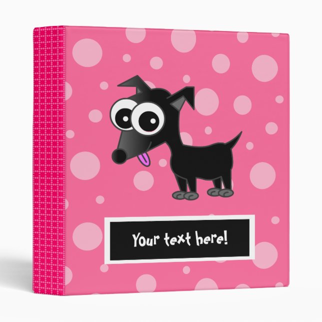 Cute Customizable Chihuahua Binder - Pink (Front/Spine)