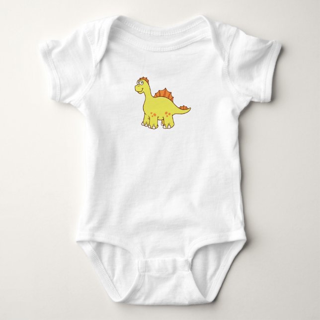 Cute Customizable Dinosaur Baby Bodysuit (Front)