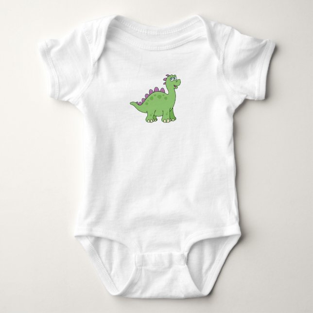 Cute Customizable Dinosaur Baby Bodysuit (Front)