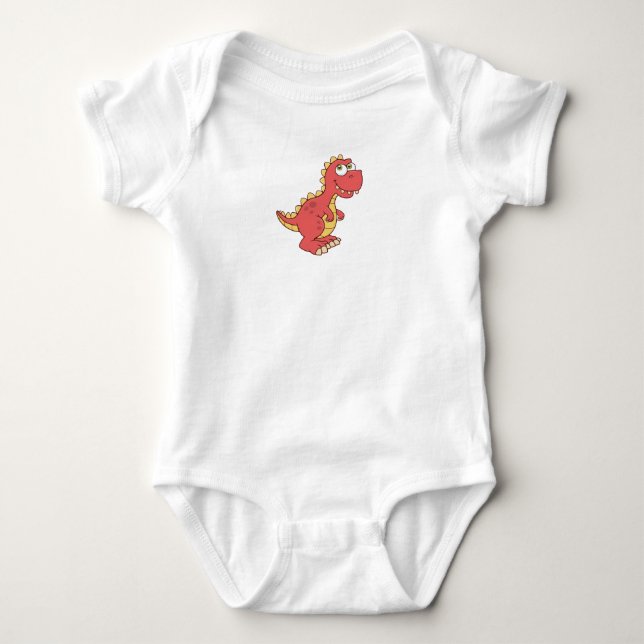 Cute Customizable Dinosaur Baby Bodysuit (Front)