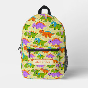 Cute Customizable Dinsosaur Print Printed Backpack