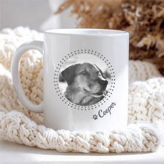 Cute Customizable Dots & Pawprint Pet Coffee Mug