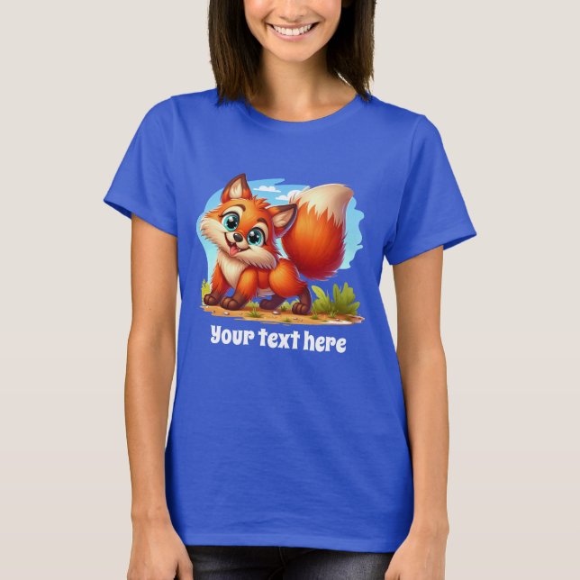 Cute customizable fox lovers T-Shirt (Front)