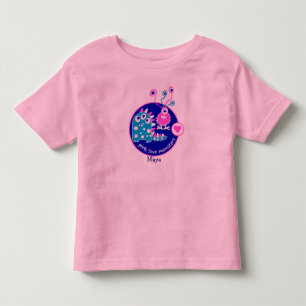 Cute Customizable Funny Little Pink Girl Monsters Toddler T-shirt