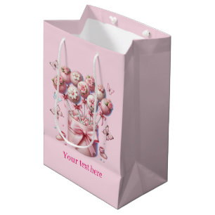 Cute customizable girls baby shower medium gift bag