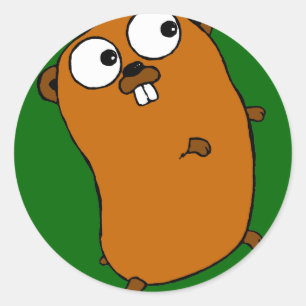cute customizable gopher classic round sticker