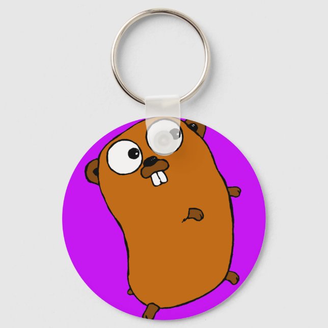 cute customizable gopher keychain (Front)