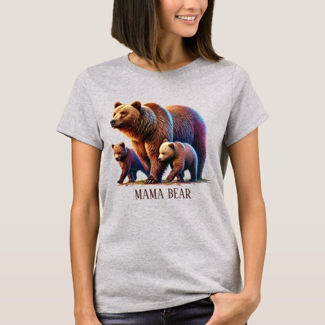 Cute customizable Mama bear t-shirt (Front)