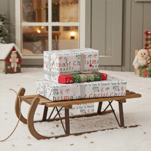 Cute Customizable Merry Christmas Wrapping Paper