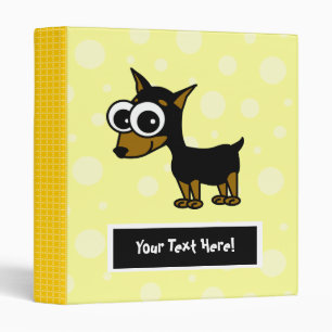 Cute Customizable Minpin Binder - Yellow