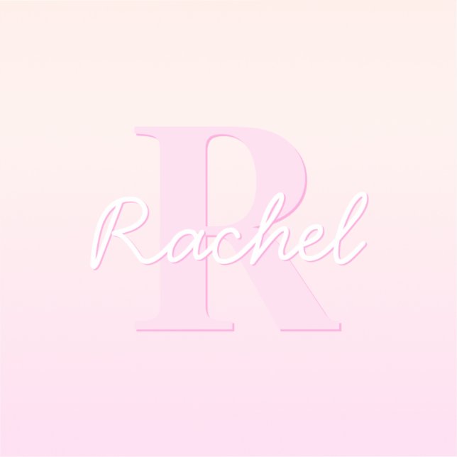 Cute Customizable Monogram | Peach & Pink Ombre (Front)