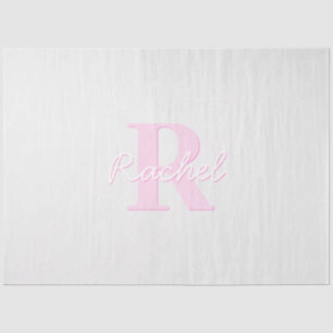 Cute Customizable Monogram Pink Ombre & Gray Tissue Paper