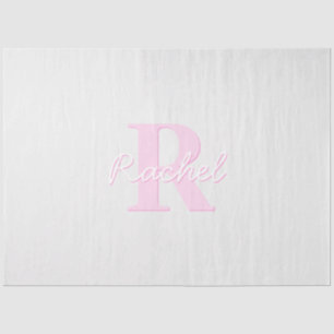 Cute Customizable Monogram   Pink Ombre & Grey Tissue Paper