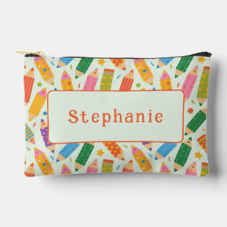 Cute Customizable Pencil Print Accessory Pouch