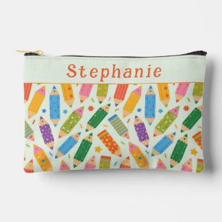 Cute Customizable Pencil Print Accessory Pouch