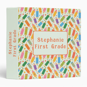 Cute Customizable Pencil Print Binder