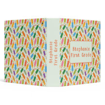Cute Customizable Pencil Print Binder
