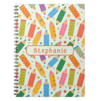Cute Customizable Pencil Print Notebook