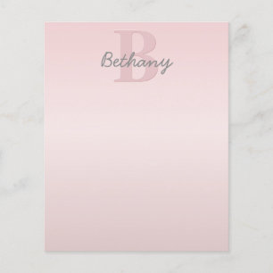 Cute Customizable Pink Monogram & Your Name Script