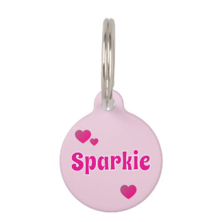 Cute Customizable Pink Playful Dog Cat Pet  Tag