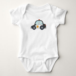 Cute Customizable Police Car Baby Bodysuit