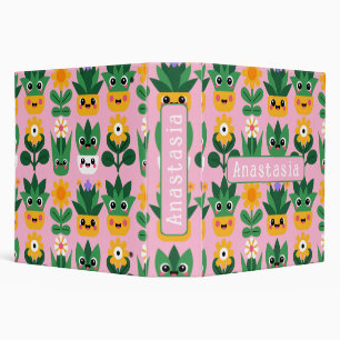 Cute Customizable Pot Plant Print Binder
