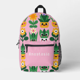 Cute Customizable Pot Plant Print Printed Backpack