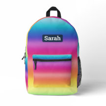 Cute customizable rainbow girl backpack