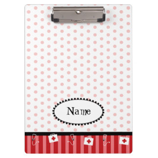 Cute, customizable, red, medical clipboard