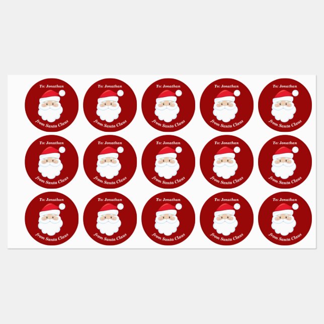 Cute Customizable Santa Claus Red Christmas Gift (Sheet)