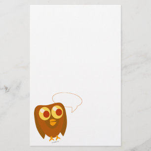 Cute Customizable Sayings Owl Stationery