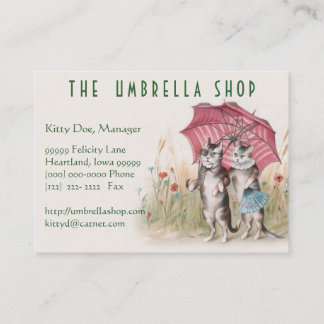 Cute Customizable Vintage Art Card - Romantic Cats