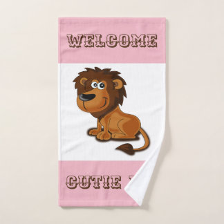 Cute Customizable Welcome Cutie Pie Hand Towel