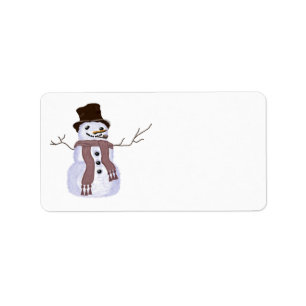 Cute Customizable Winter Snowman Label