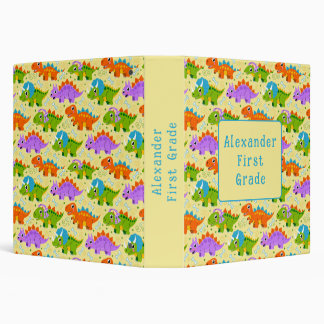 Cute CustomizableDinsosaur Print Binder