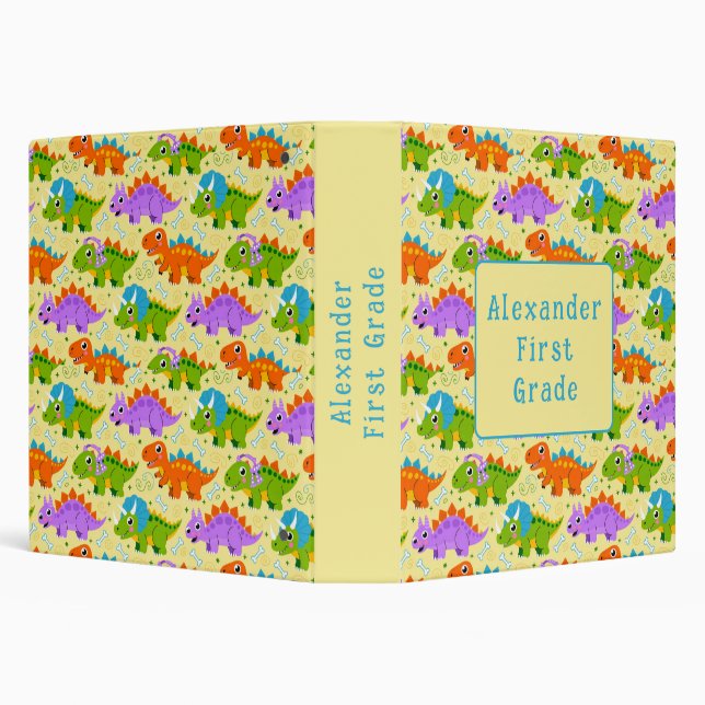 Cute CustomizableDinsosaur Print Binder (Background)