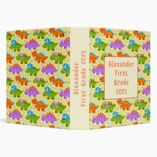 Cute CustomizableDinsosaur Print Binder