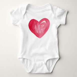 Cute Customize Baby Name Heart Bodysuit