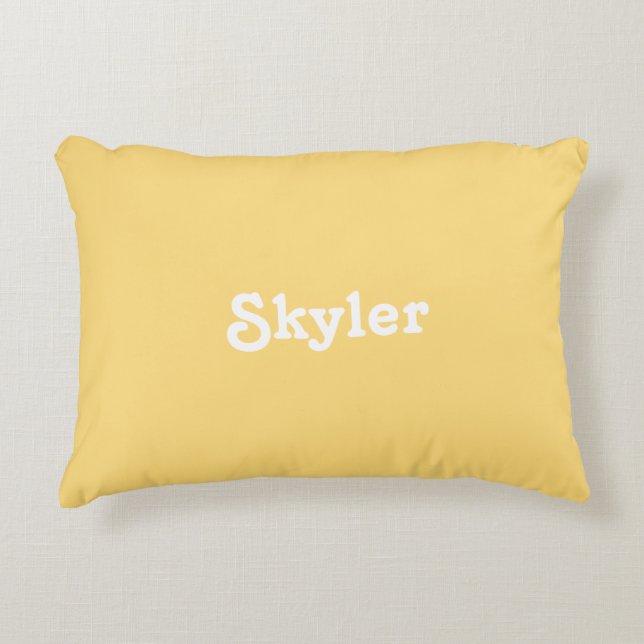 "cute" customize name - light orange accent pillow (Front)