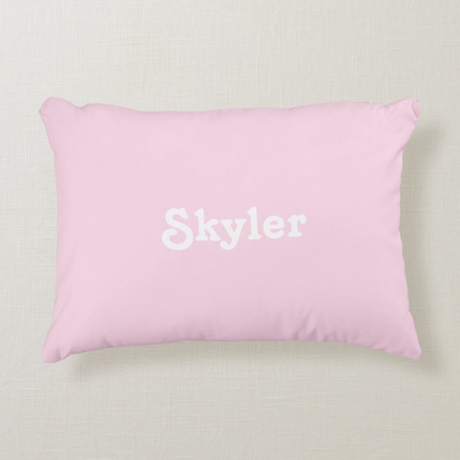 "cute" customize name - light pink accent pillow (Front)