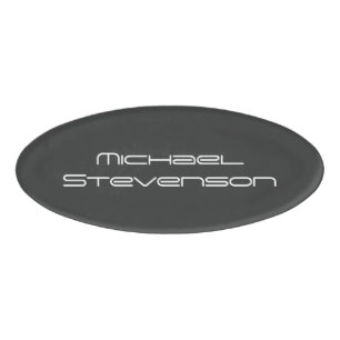 Cute Customize Text Black & White Modern Minimal Name Tag
