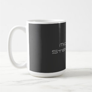 Cute Customize Text Black & White Modern Plain Coffee Mug