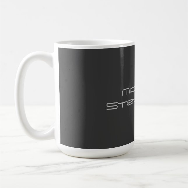Cute Customize Text Black & White Modern Plain Coffee Mug (Left)