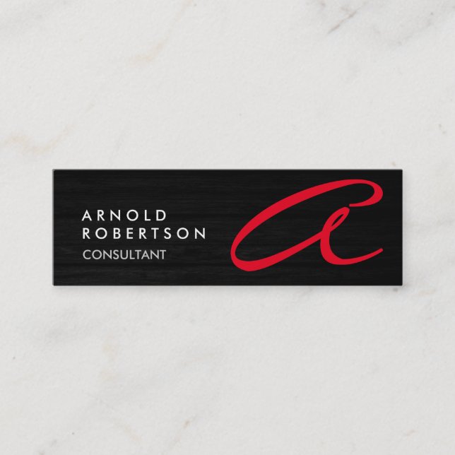 Cute Customize Text Grey Red Trendy Business Card (Front)